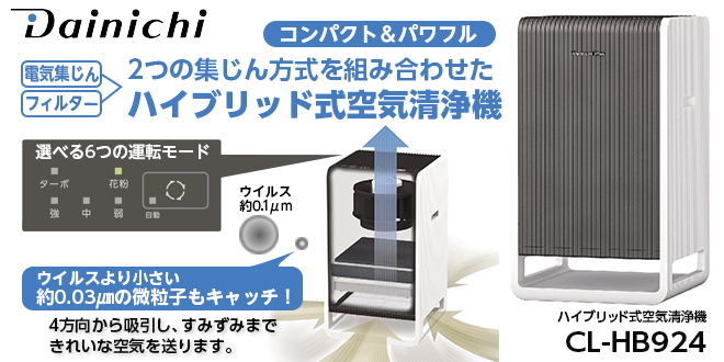 ハイブリッド式空気清浄機　CL-HB924